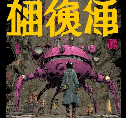 奇幻冒险题材漫画条目封面，浮空岛屿与飞行船